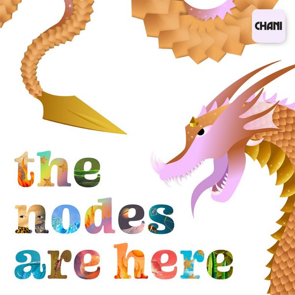 Dragon with text "the nodes are here" links to the App Store