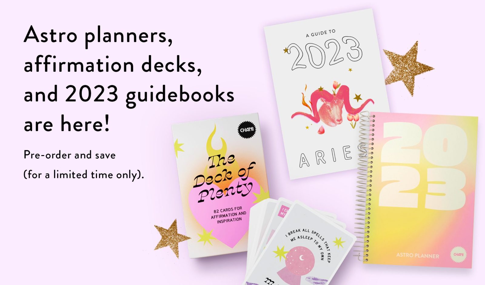 Image of 2023 Astro planner, Deck of Plenty, and Guidebooks