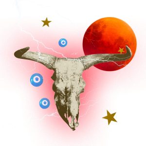 Collage for the lunar eclipse in Taurus.