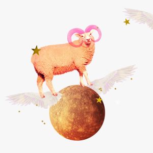 Collage for Mercury in Aries horoscopes.